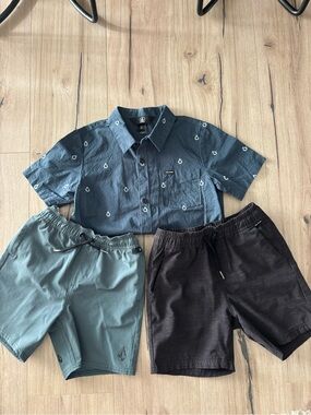 Volcom Boys Hybrid shorts with button down short sleeve.